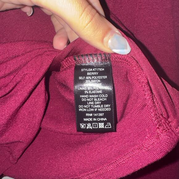 ASTR Asymmetrical Pleated Cutout Mock Neck Top - Picture 6 of 6